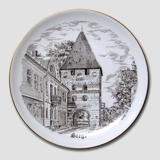 Stege Church plate, drawing in brown, Bing & Grondahl
