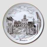 Bing & Grondahl Plate with Graasten Castle, drawing in brown