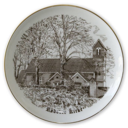 Rødovre Kirche Teller, Zeichnung in braun, Bing & Gröndahl