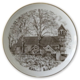 Rodovre Church plate, drawing in brown, Bing & Grondahl