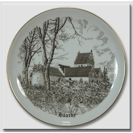 Haarby Church plate, drawing in brown, Bing & Grondahl