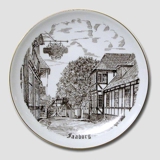 Bing & Grondahl Plate, Faaborg, drawing in brown