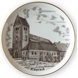 Bing & Grondahl Plate, Sct. Peters Church, Naestved, drawing in brown