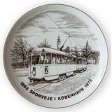 Bing & Grondahl Copenhagen Tramways-plate, Tram, drawing in brown, 1863-1972