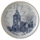 Vejgaard Church plate, drawing in blue, Bing & Grondahl