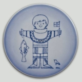Plate with boy with fish, Bing & Grondahl