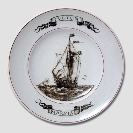 Plate with Sailing Ship, Fulton Marstal, Bing & Grondahl