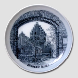 Bing & Grondahl Plate, Gladsaxe Church, drawing in blue