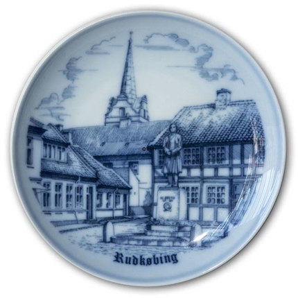Plate Rudkøbing, drawing in blue, Bing & Grondahl