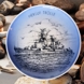 Teller, Die Fregatte Herluf Trolle, Zeichnung in blau, Bing & Gröndahl
