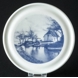 Plate / table protector with motif of white thatched house by the water - Bing & Grondahl