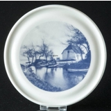 Plate / table protector with motif of white thatched house by the water - Bing & Grondahl