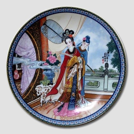 Plate no 2 in the series "Beauties from the Red Palace", Ching-te-Chen