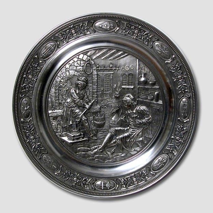Plate no 1 in the series "Old Crafts", Metal Smelting, SKS