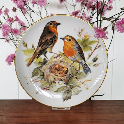 Rotkelchen, Teller Nr. 6 in der Serie "Europäische Singvögel", Tirschenreuth