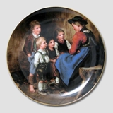 Plate no 4 with Masterpieces by Franz Von Defregger, Lilien Porzellan