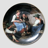 Plate no 6 with Masterpieces by Franz Von Defregger, Lilien Porzellan