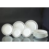Bing & Grondahl White Haga plates, Set of totally 13 plates