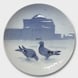 Pigeons in the Castle Court 1921, Bing & Grondahl Christmas plate