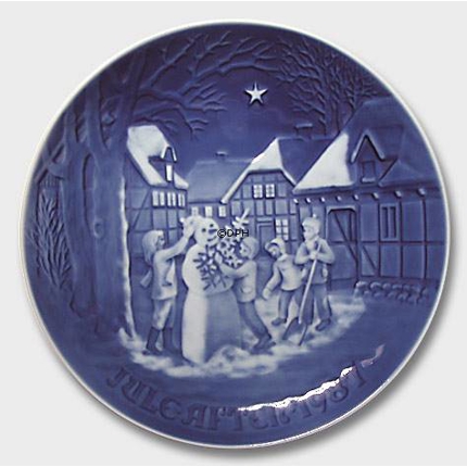 Snowman's Christmas eve 1987, Bing & Grondahl Christmas plate