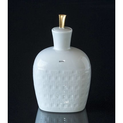 White Bing & Grøndahl Jar with lid and pattern