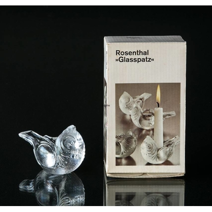 Glas Kerzenhalter in Form eines Vogels, Rosenthal