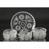 18 Cake plates in Crystal Glass with Matching Serving Dish, Komet