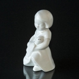 Soholm White Figurine Girl with Doll