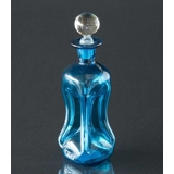 Holmegaard Glas blå Klukflaske med låg