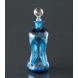 Holmegaard Glas blå Klukflaske med låg