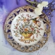 Bassano Zierteller mit durchbrochenem Rand, Motiv von Blumen und Vögeln