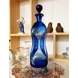 Holmegaard Blaue Glug-Flasche mit Pfropfen, Glas