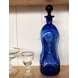 Holmegaard Blaue Glug-Flasche mit Pfropfen, Glas