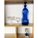 Holmegaard Blaue Glug-Flasche mit Pfropfen, Glas