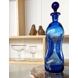 Holmegaard Blaue Glug-Flasche mit Pfropfen, Glas