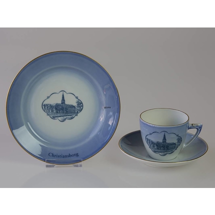 Castle Dinner set Cup and plate with Christiansborg Castle, Bing & Grondahl