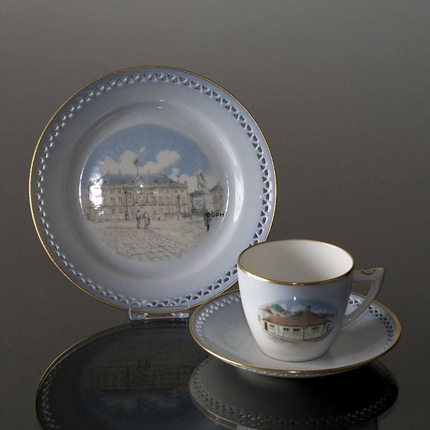 Denmark Dinner set Cup (H.C.Andersens House) and Plate (Amalienborg), Bing & Grondahl
