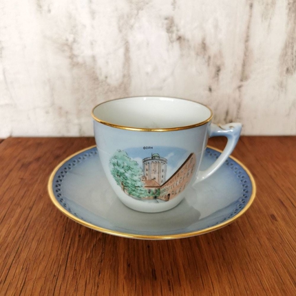 Dänemark Geschirr Tasse (Runder Turm), Bing & Gröndahl (Tasse Ø 7,5 cm - Untertasse Ø 14 cm)