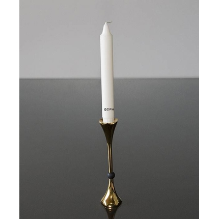 Asmussen Hamlet design Hexa candlestick, gold with black ball, large