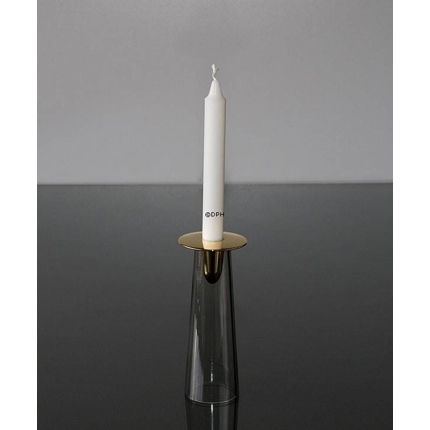 Asmussen Safir candlestick smoke and gold, medium