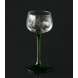Romer white wine glass with green stem