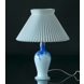 Holmegaard Torino Bordlampe hvid med blå dekoration, mellem - Udgået af produktion
