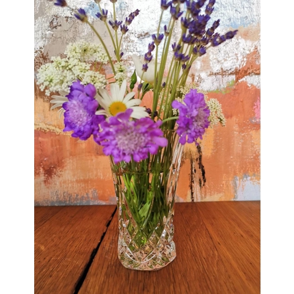 Kristallglasvase mit Schliffen, RCR