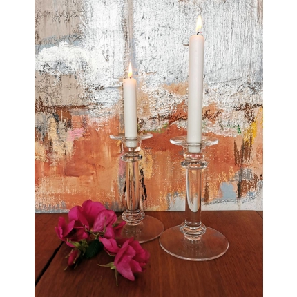 Set aus 2 Glas-Kerzenhaltern, 18,5 cm