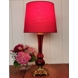 Retro Lampe aus Glas und Messing, rot