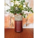 Keramik vase, brun med mønster