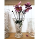 Krystal glasvase med slibninger af blomster