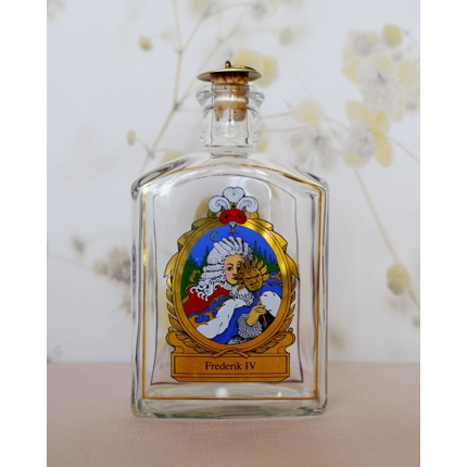 Holmegaard "En kongelig dram" flaske med Frederik IV