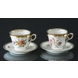 Altwasser Silesia Set of Two Flowery Cups with Golden Edge