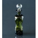 Holmegaard lille Grøn Glas Klukflaske med klar prop